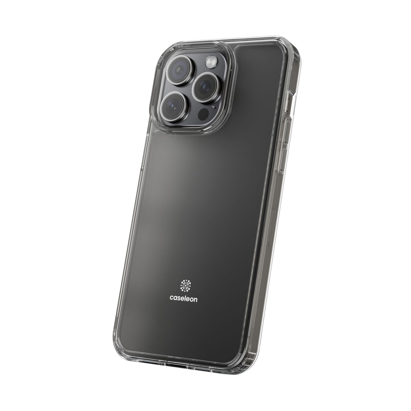 Clear Case - White Logo - Caseleon