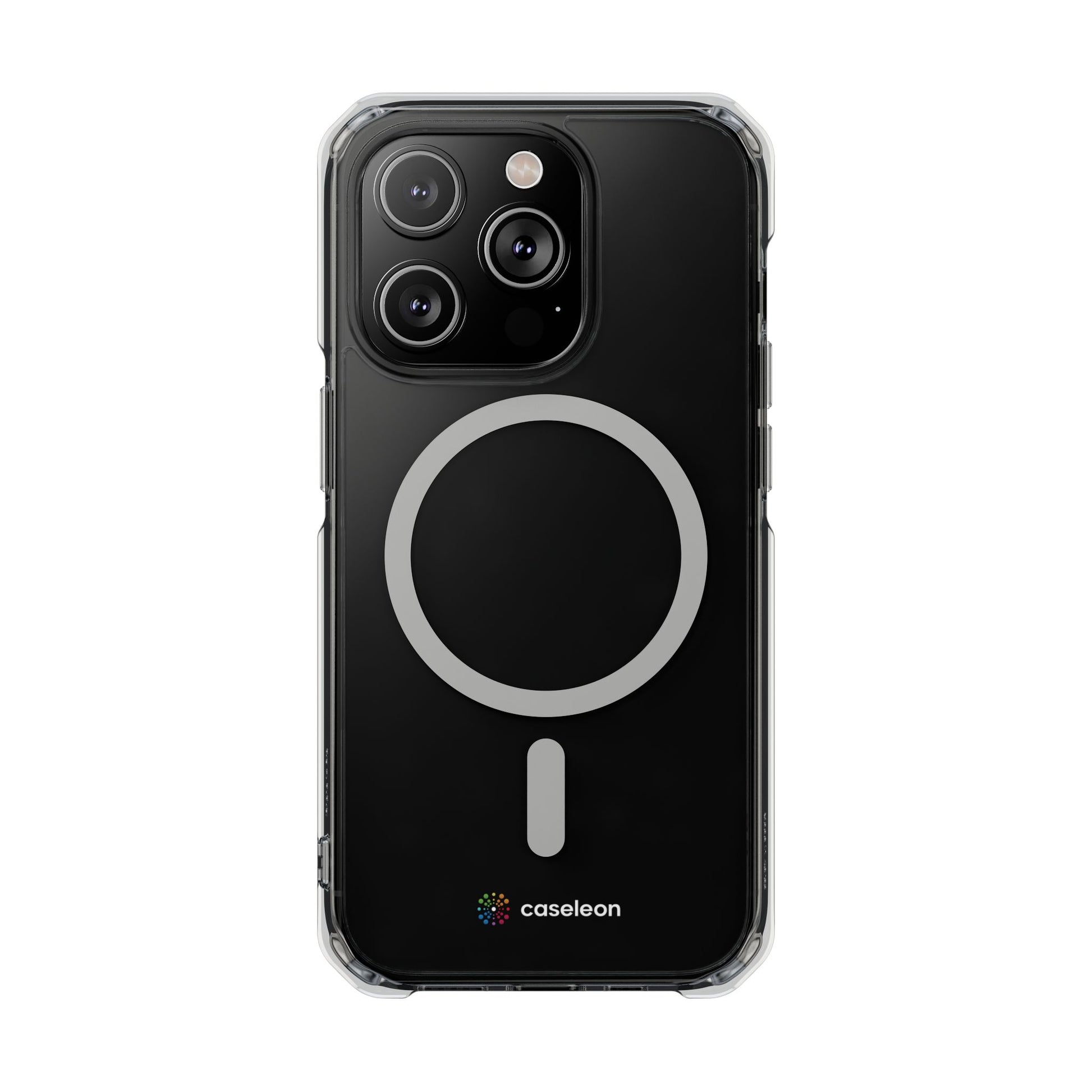 Magnetic Clear Case - Black Logo - Caseleon