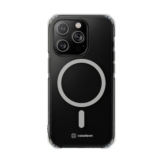 Magnetic Clear Case - White Logo - Caseleon