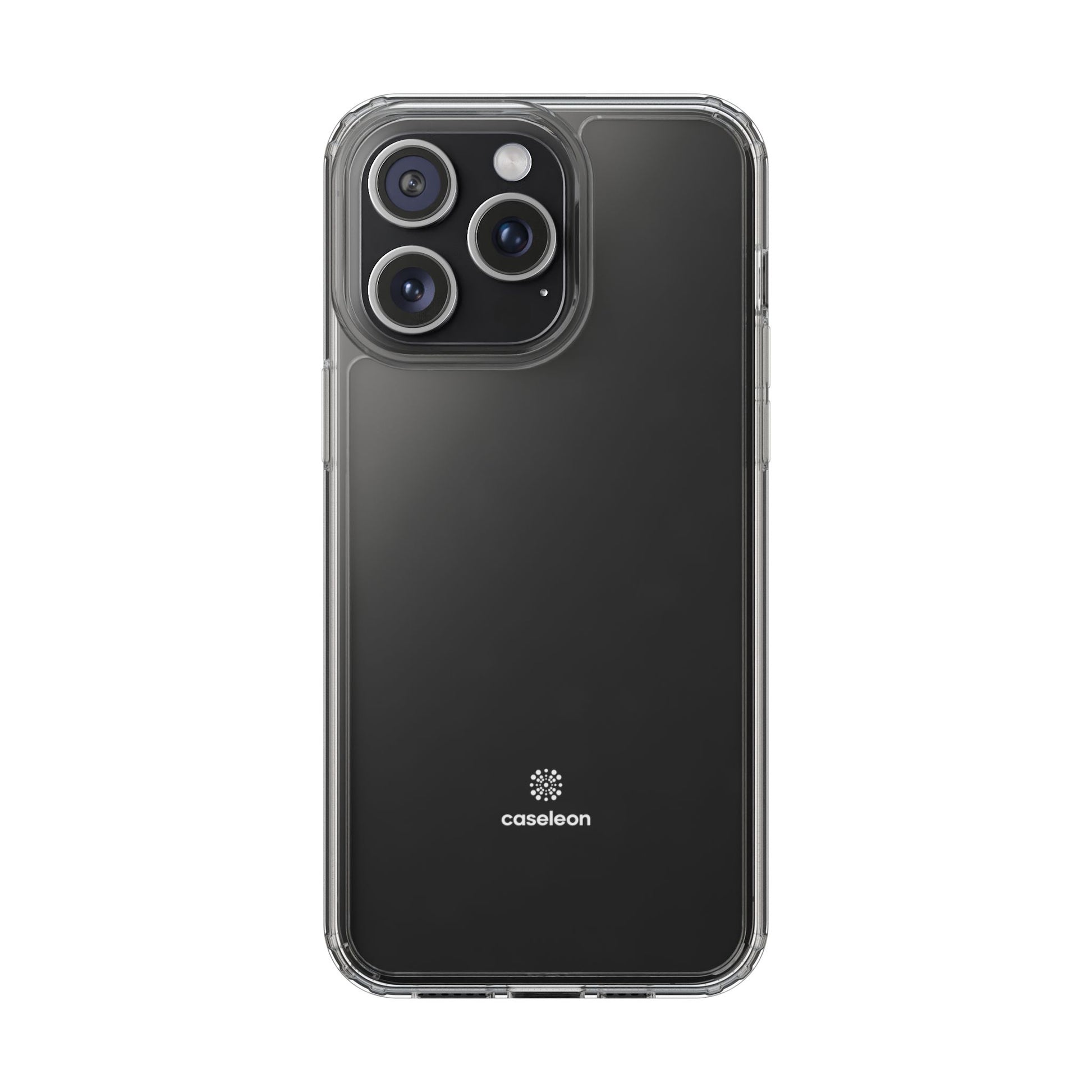 Clear Case - White Logo - Caseleon