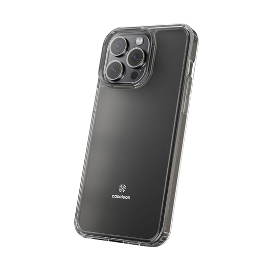 Clear Case - White Logo - Caseleon